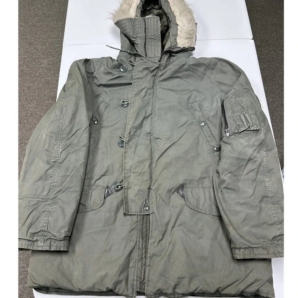 Unbranded N-3B Snorkel Parka Mens M Green Good Faux Fur Hood Military Jacket